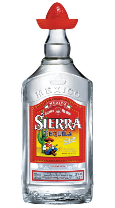 Sierra Silver Tequila Bottle With Sombrero