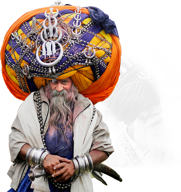 Sikh Man Ornate Turban