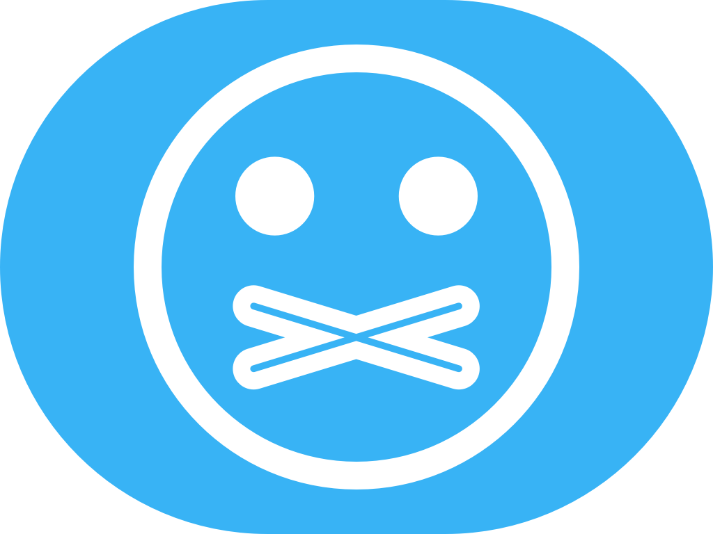 Silenced Emoji Blue Background