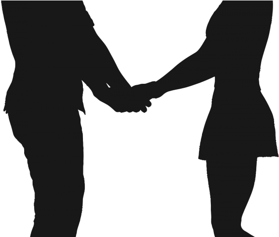 Silhouette Couple Holding Hands