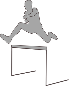 Silhouette Man Hurdling