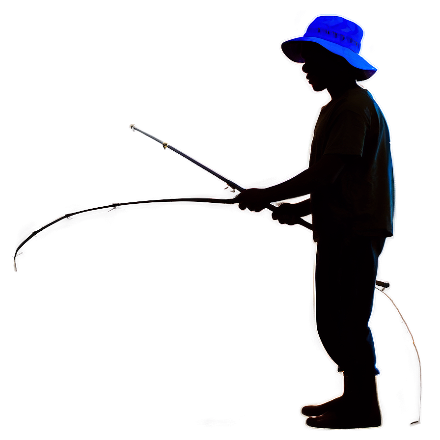 Silhouette Of A Person Fishing Png 20