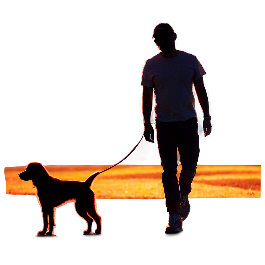 Silhouette Of A Person With Dog Png Sxs