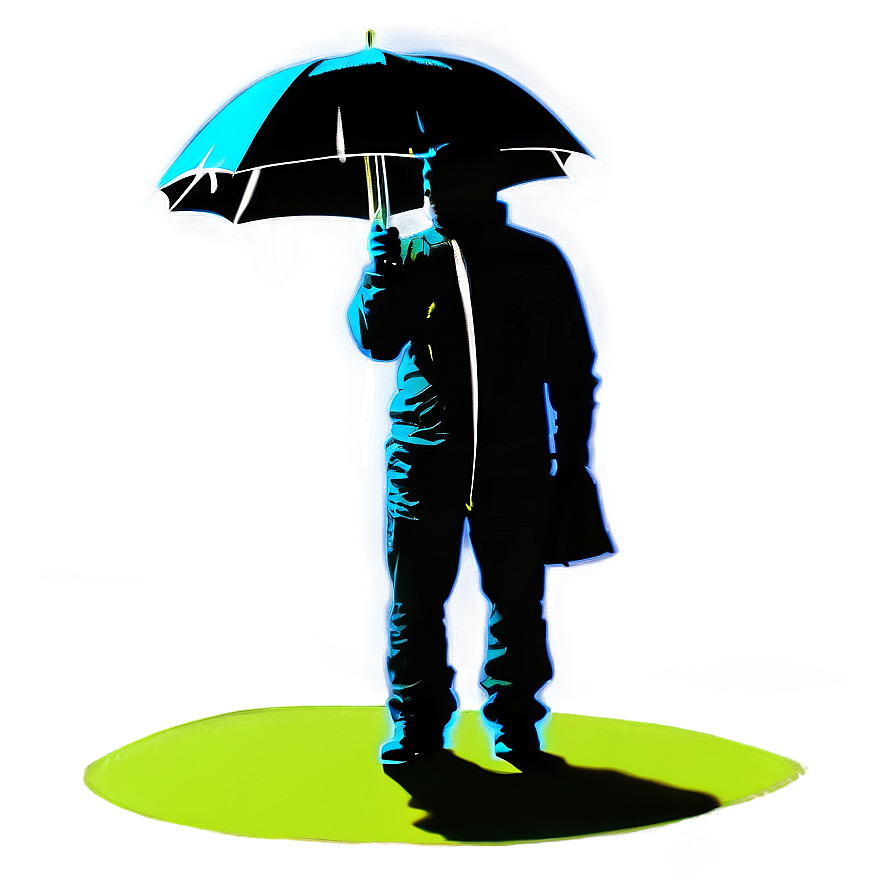 Silhouette Of A Person With Umbrella Png 79