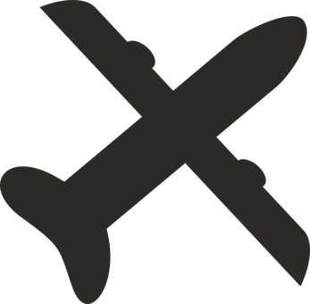 Silhouetted Airplane Icon