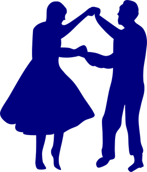 Silhouetted Dancing Couple