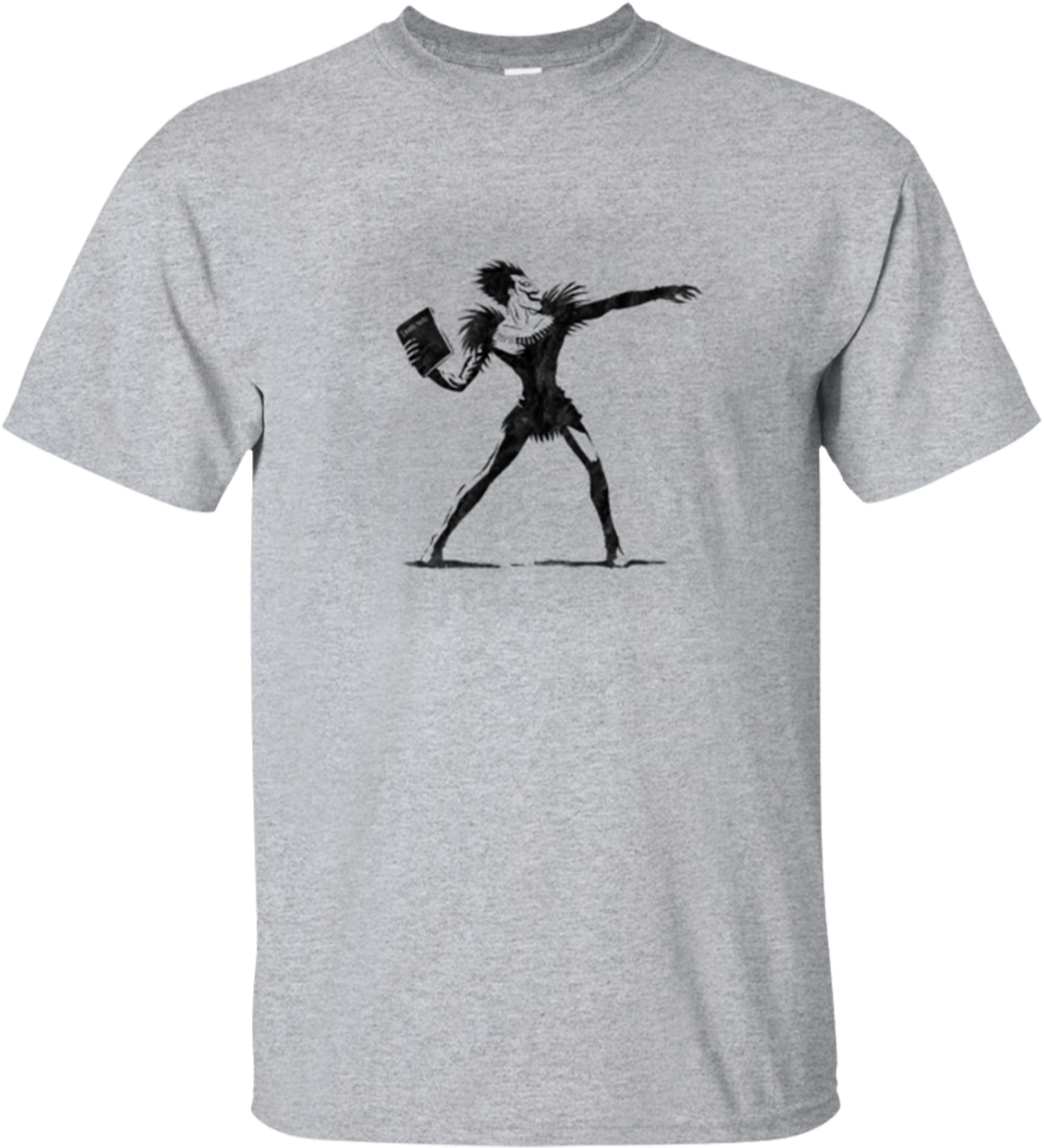 Silhouetted Figure Throwing Flowers T Shirt Design