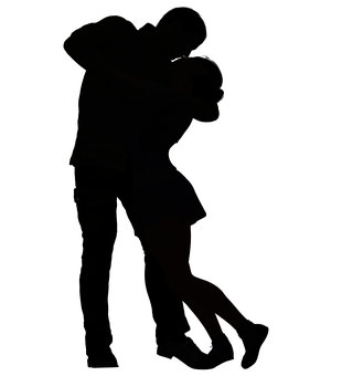 Silhouetteof Couple Embracing