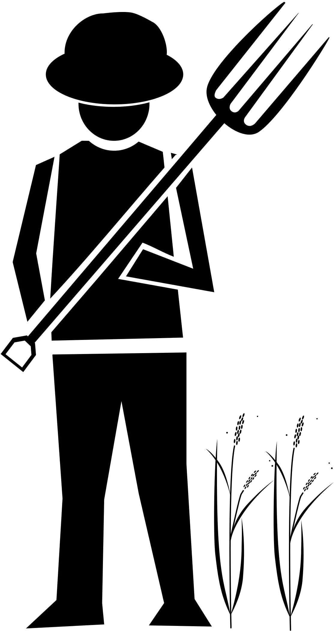 Silhouetteof Farmerwith Pitchfork