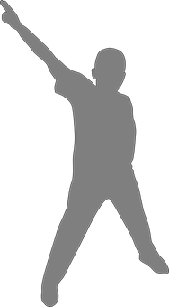 Silhouetteof Man Pointing Upward