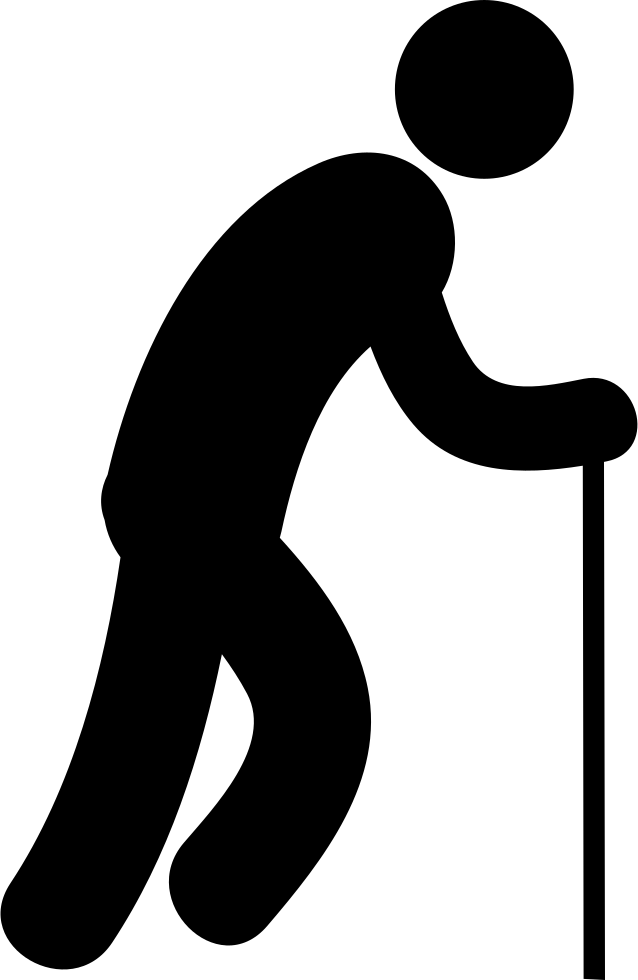 Silhouetteof Person Using Walking Stick