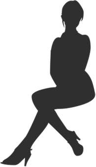 Silhouetteof Seated Woman