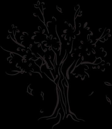 Silhouetteof Treeand Leaves