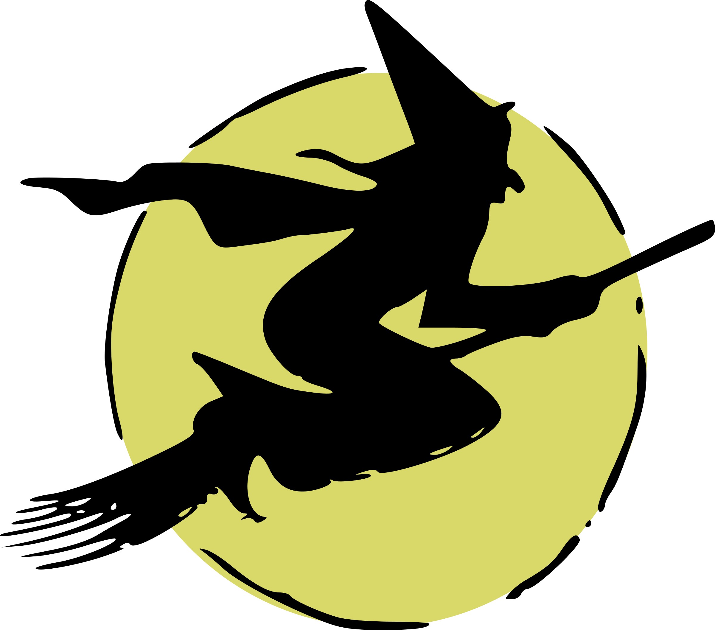 Silhouetteof Witchon Broomstick