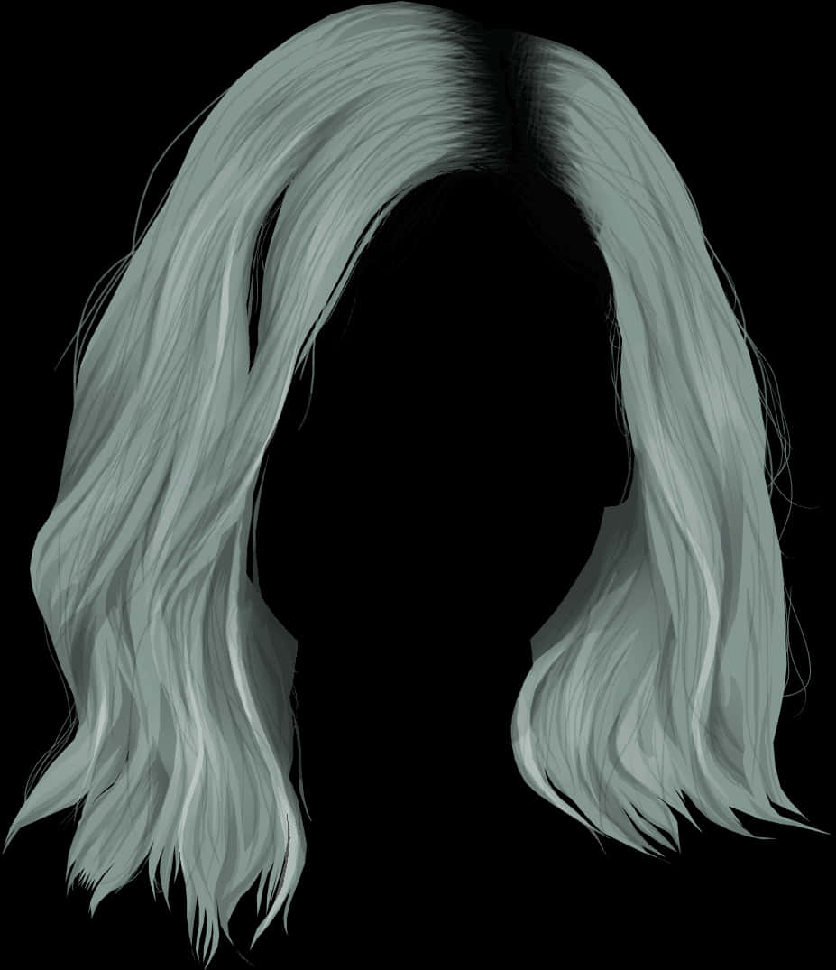 Silhouettewith Flowing Hair