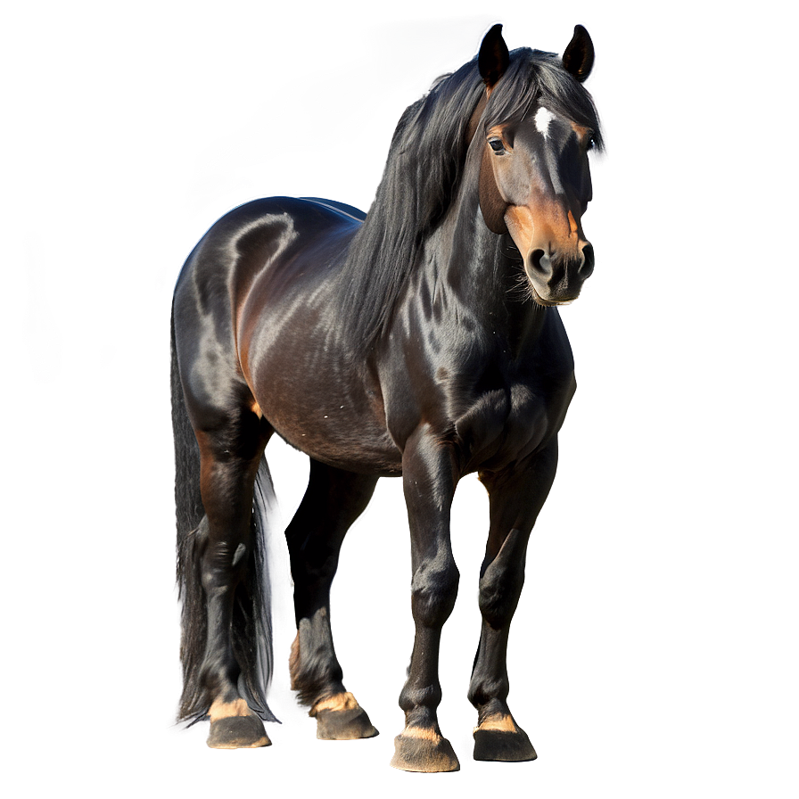 Silky Mane Black Horse Png 46