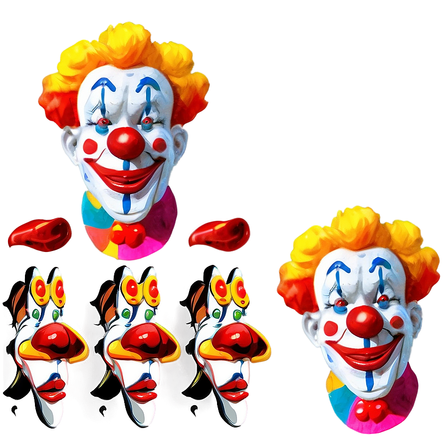 Silly Clown Face Cartoon Png 06272024