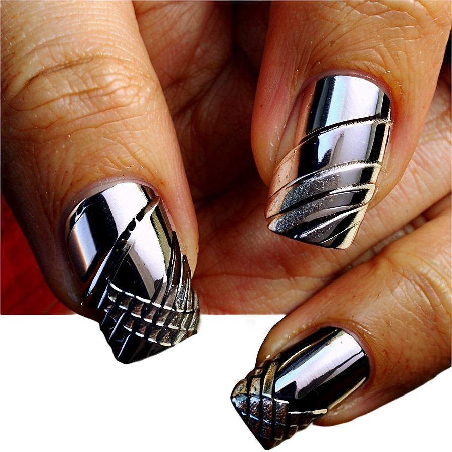 Silver Acrylic Nails Design Ideas Png Hby