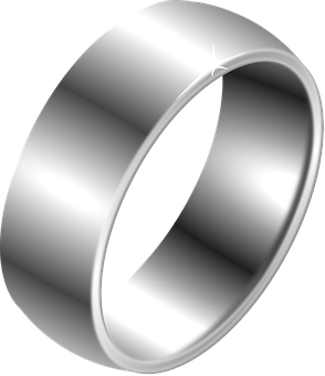 Silver Band Ring3 D Render