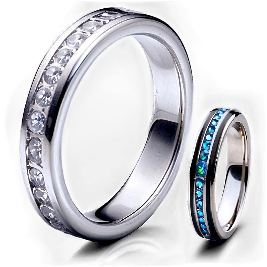 Silver Band Rings Png 06122024