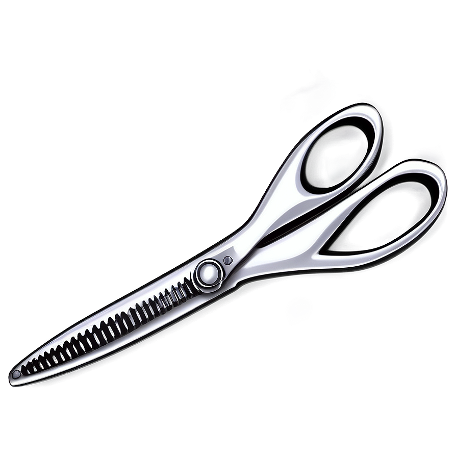 Silver Barber Scissors Png 06132024