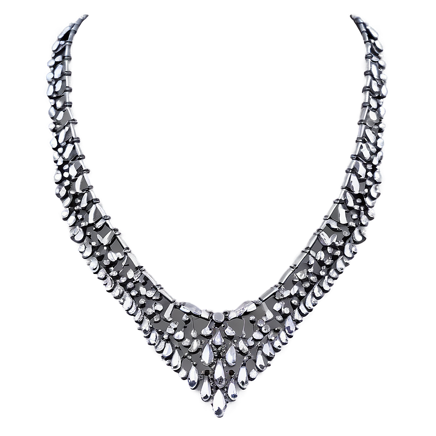 Silver Bib Necklace Png 06282024