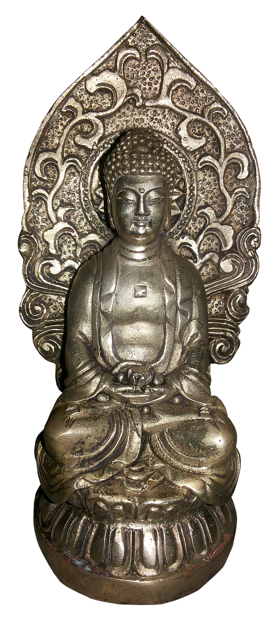 Silver Buddha Statuewith Mandorla