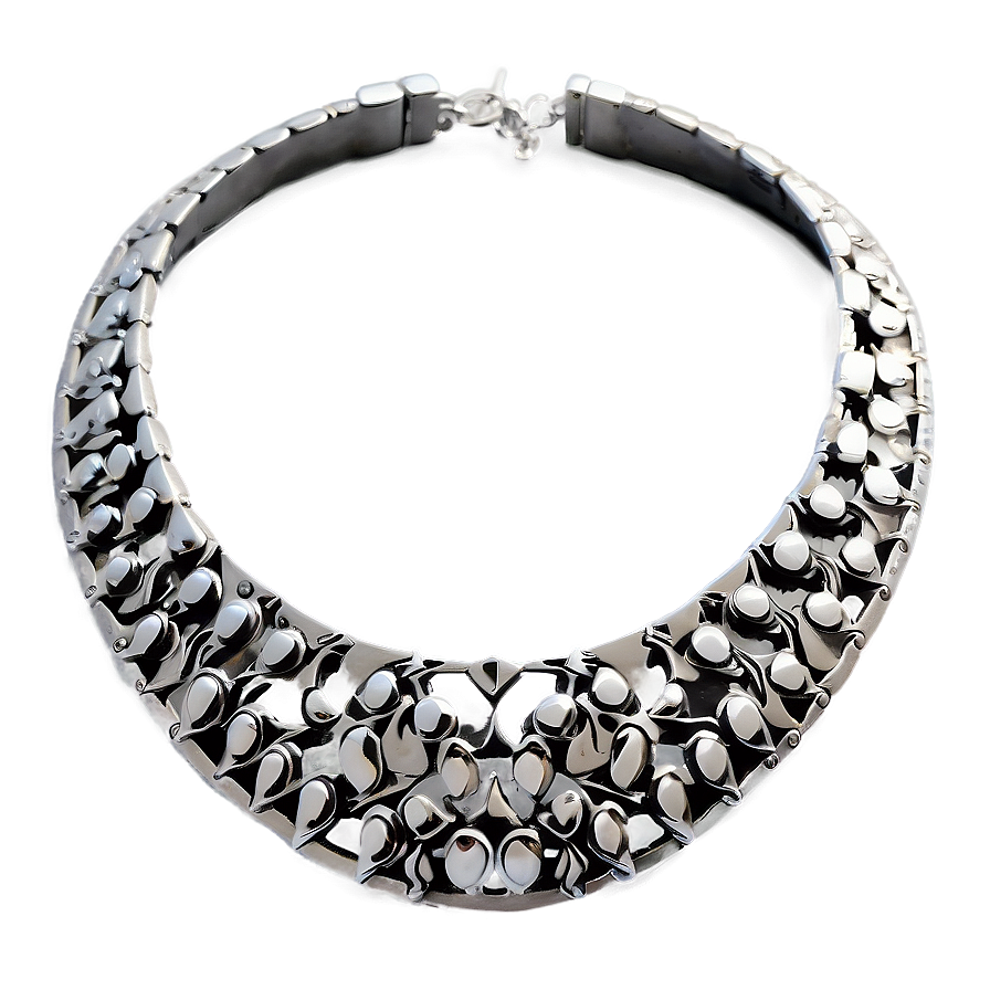 Silver Choker Necklace Png 06282024