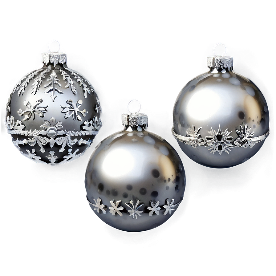 Silver Christmas Ornaments Png Utr97