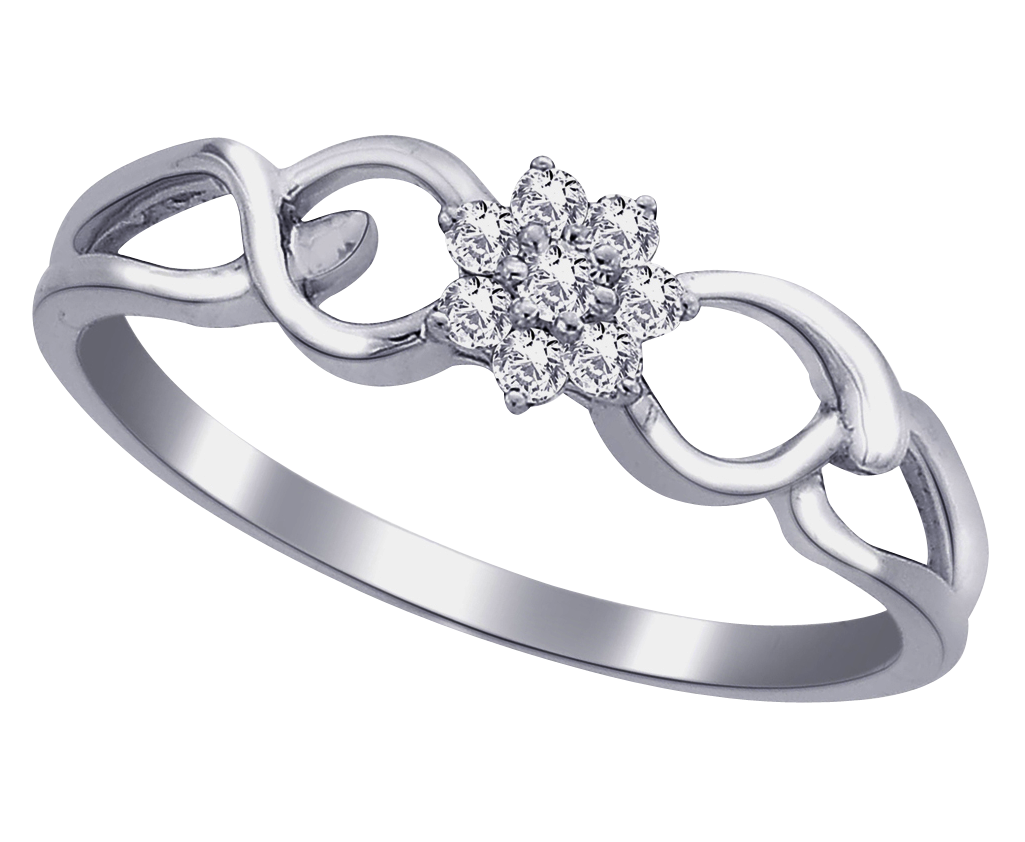 Silver Diamond Cluster Ring