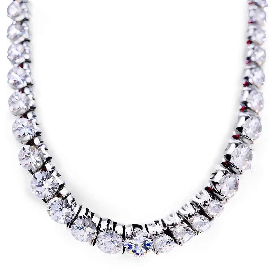 Silver Diamond Necklace Png 06282024