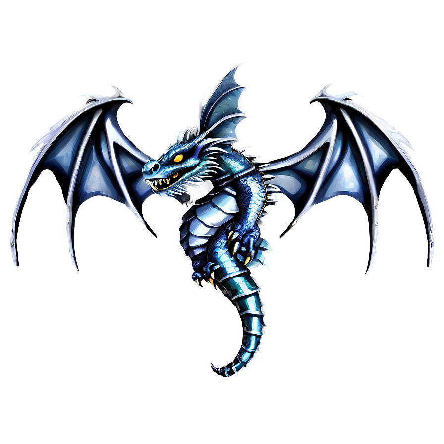 Silver Dragon Wings Art Png 2