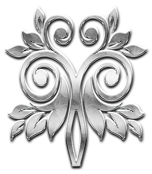 Silver Floral Emblem Design