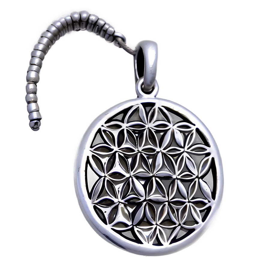 Silver Flower Of Life Amulet Png Cfo