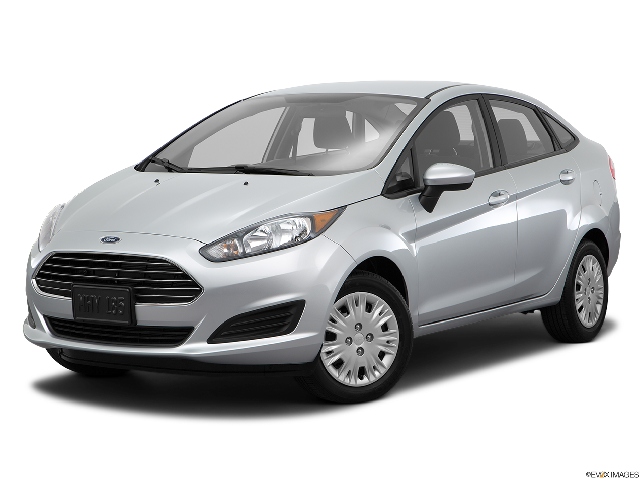 Silver Ford Fiesta Sedan Profile View