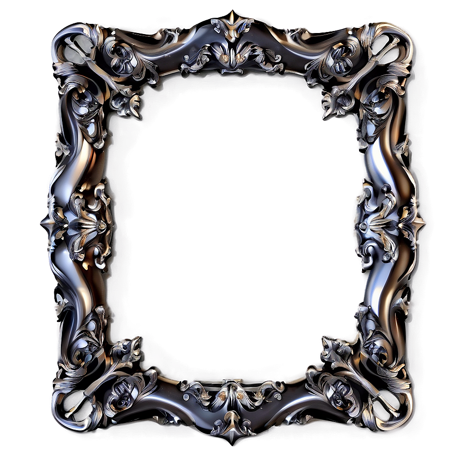 Silver Frame Design Png Yoo39