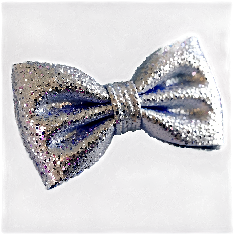 Silver Glitter Bow Tie Png Dpc