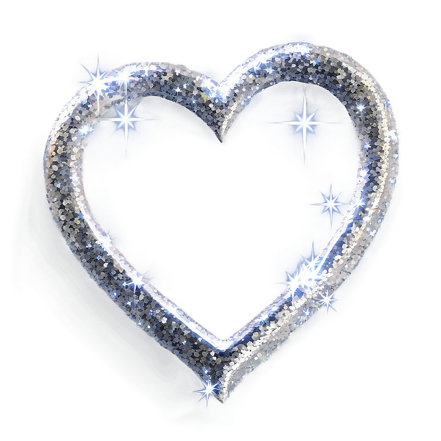 Silver Glitter Heart Png Ayj84