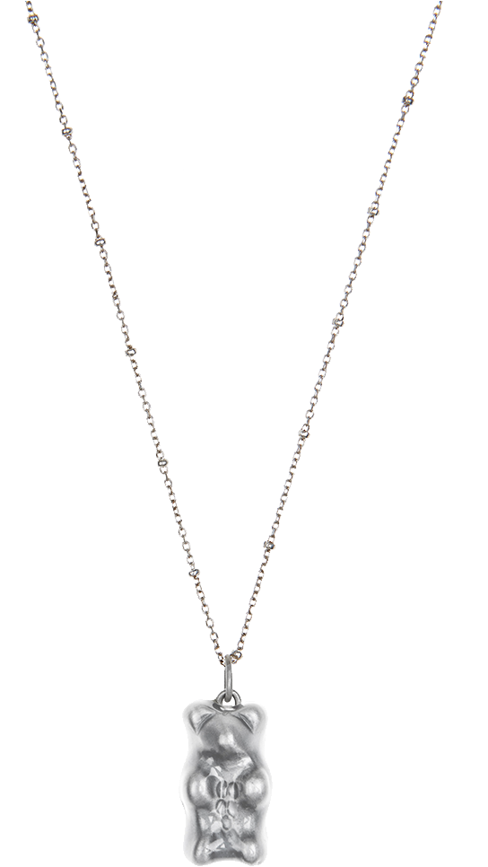 Silver Gummy Bear Pendant Necklace