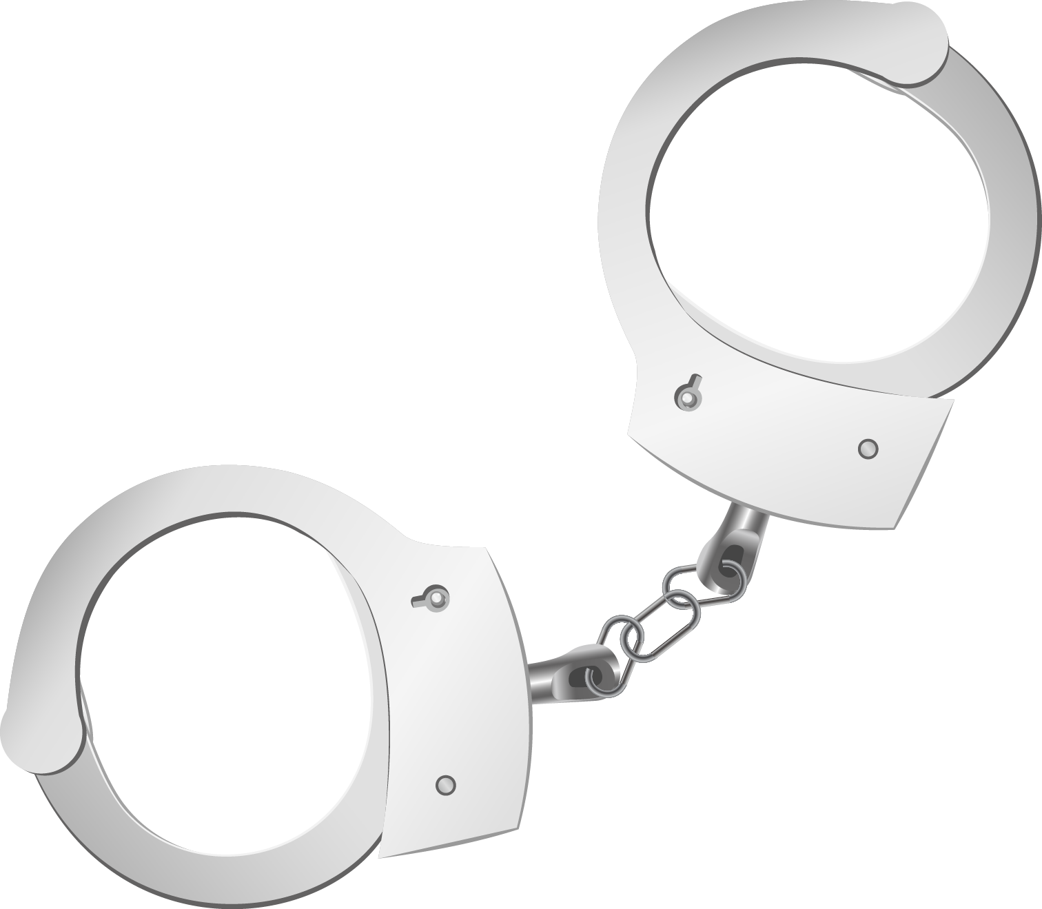 Silver Handcuffs Isolated Background