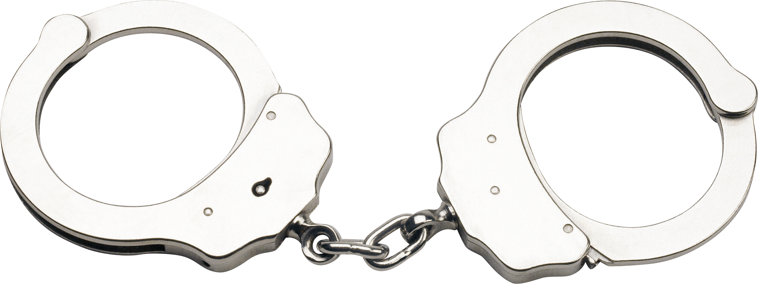 Silver Handcuffs Isolated Background