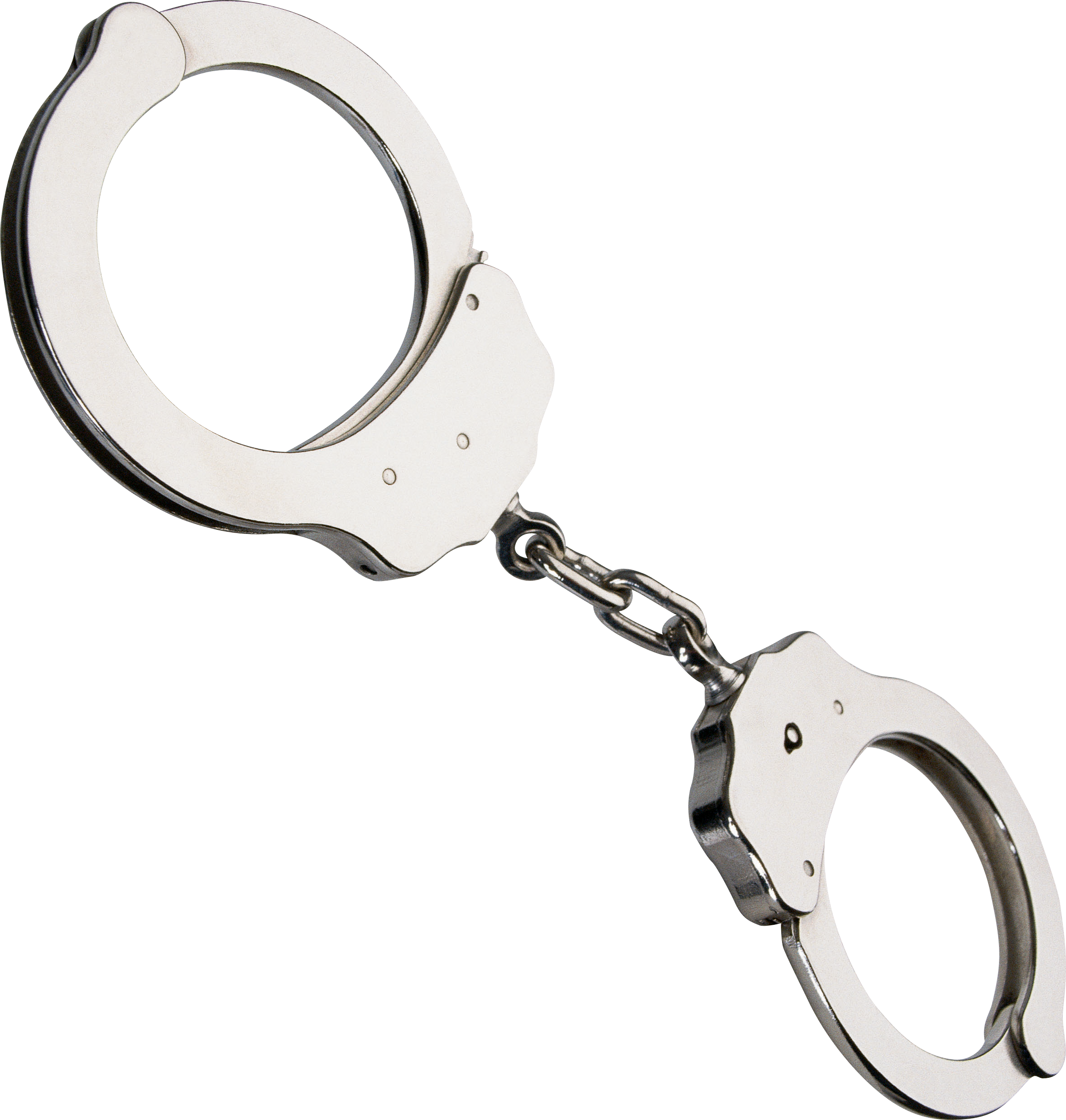 Silver Handcuffs Isolated Background