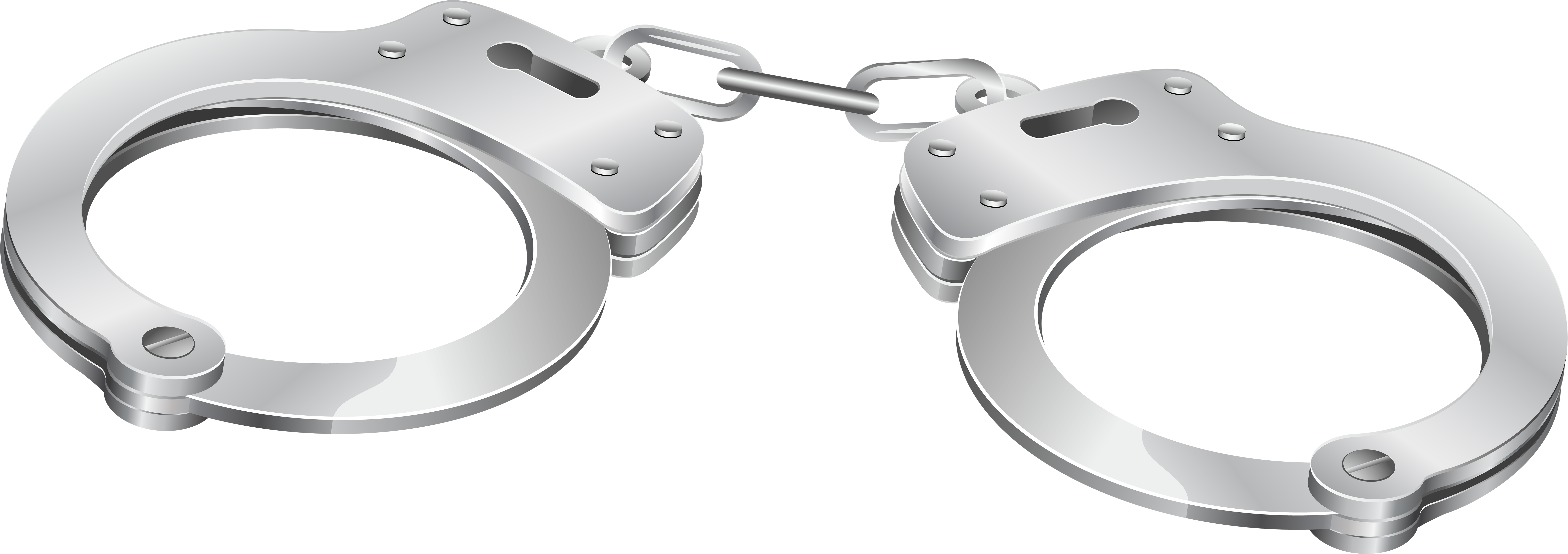 Silver Handcuffs Isolated Background