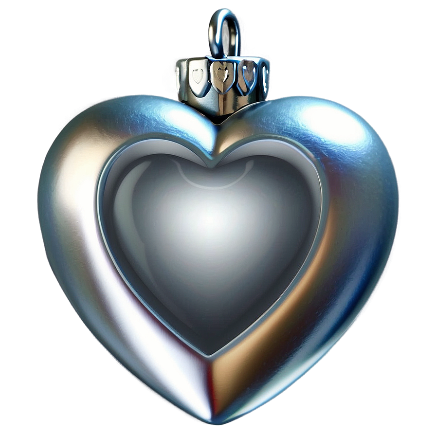 Silver Heart Decoration Png Fck