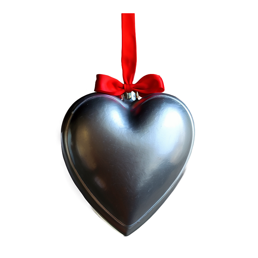 Silver Heart Ornament Png 06282024