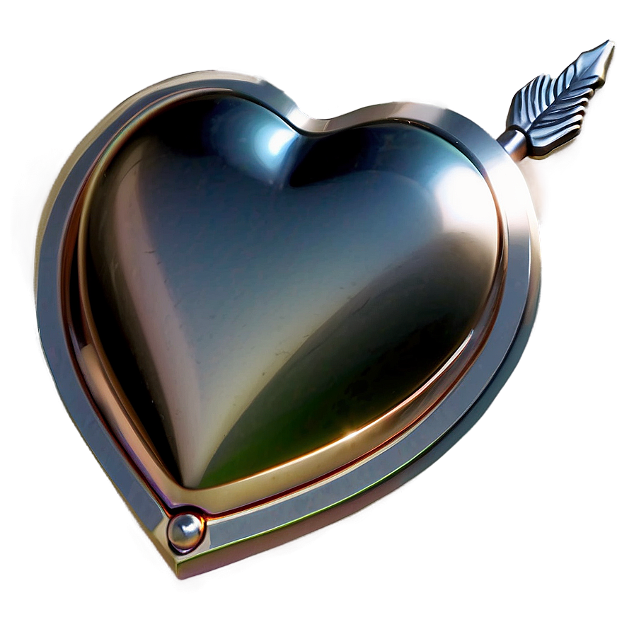 Silver Heart With Arrow Png Unb47