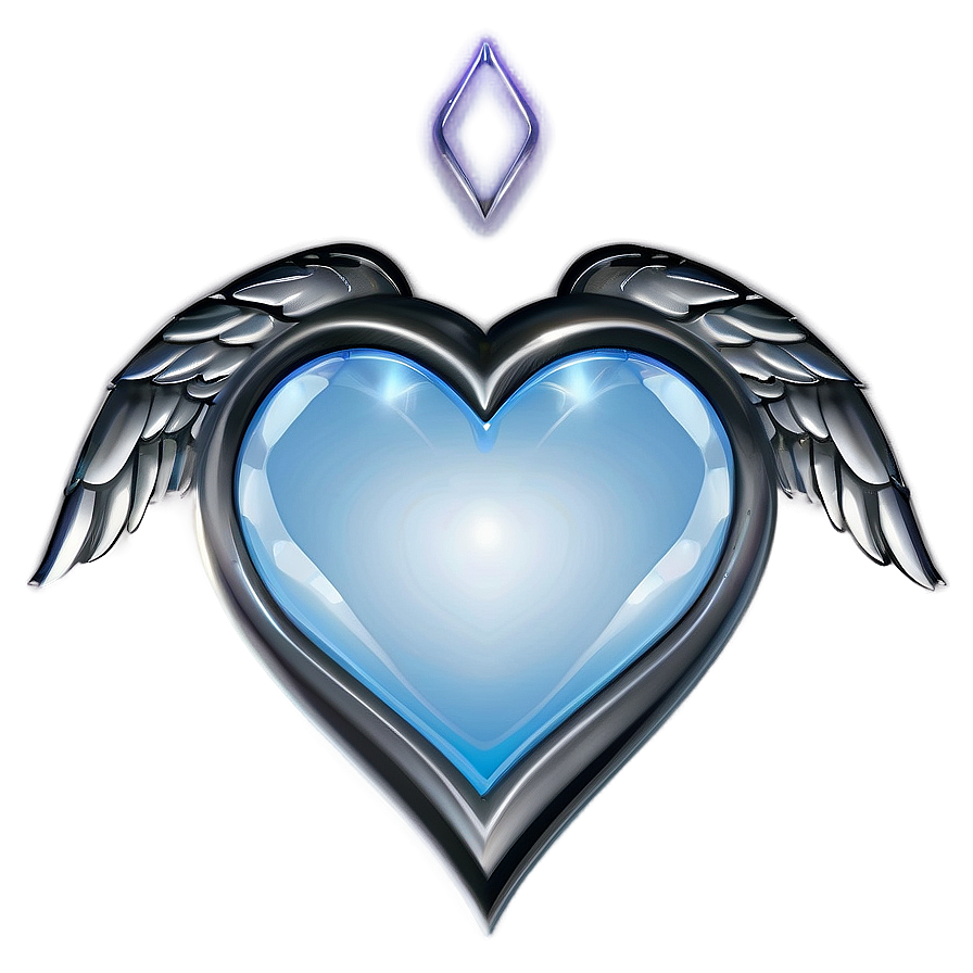 Silver Heart With Wings Png 37