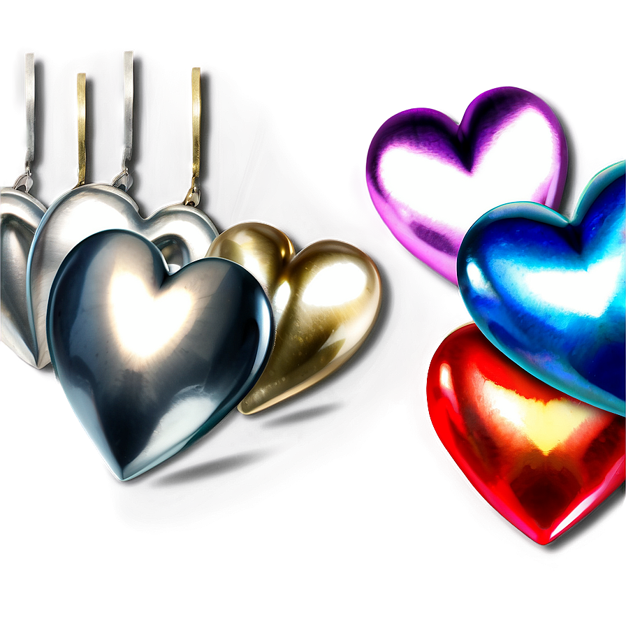 Silver Hearts Png 75