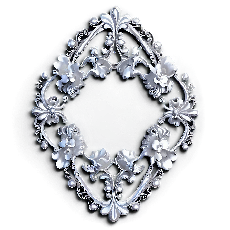 Silver Lace Decoration Png 37