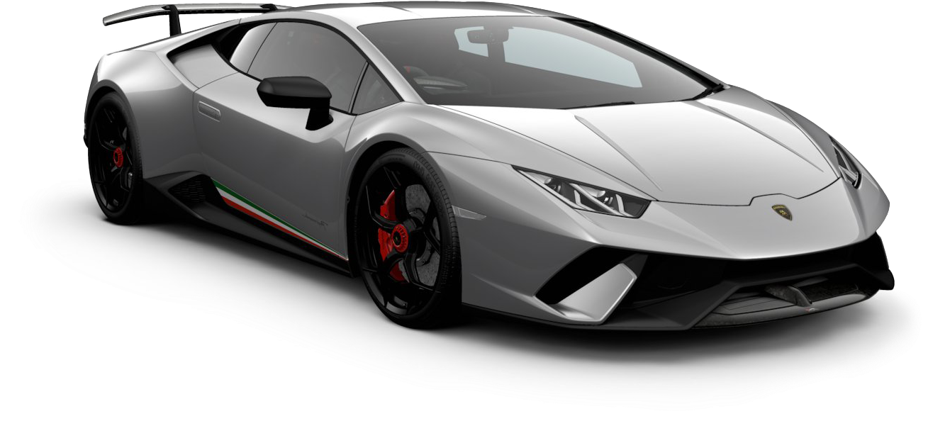 Silver Lamborghini Huracan Evo Side View